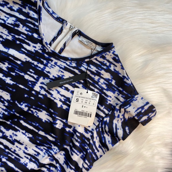 Zara Abstract Print, Flounce Woman’s Blouse - Picture 3 of 6